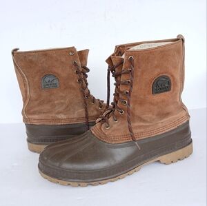 Sorel Kaufman Insulated Leather Rubber Boots
